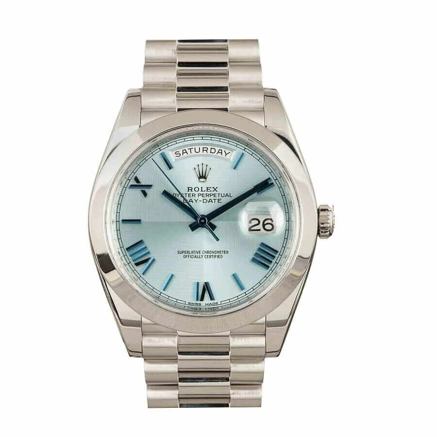 116718LNblackdial-1 Rolex Oyster Day-Date 228206 Replica - Image 1
