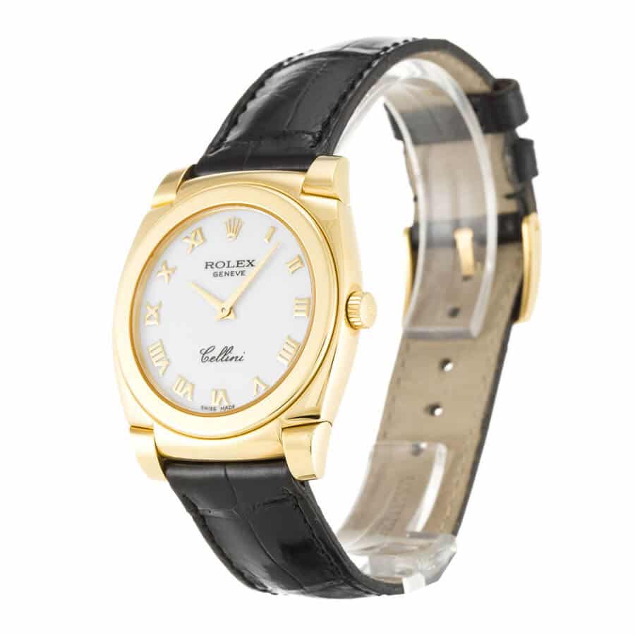 Rolex-Cellini-Yellow-Gold-White-Replica-Left Rolex Cellini Geneve Yellow Gold White 5320/8 Replica - Image 2