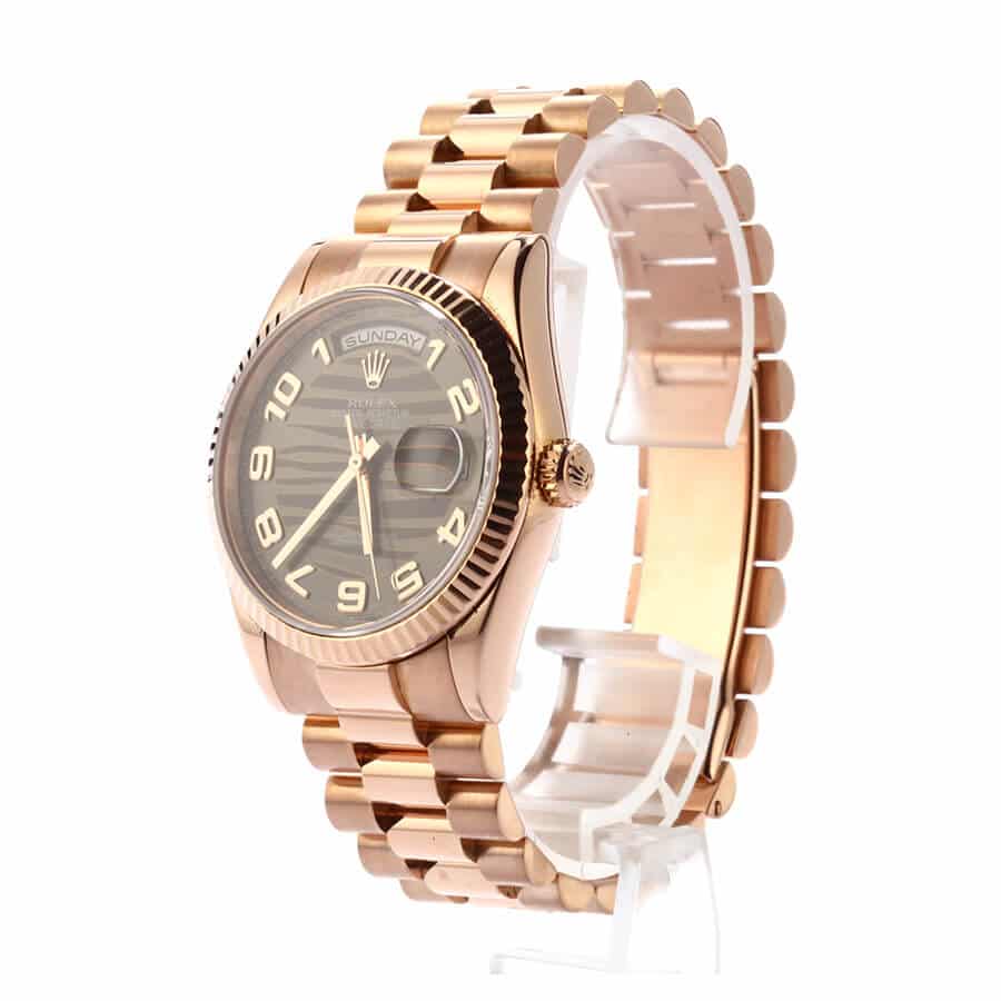 Rolex-Day-Date-Bronze-Wave-Dial-Replica-Left Rolex Day-Date Wave 218235-0035 Replica - Image 2
