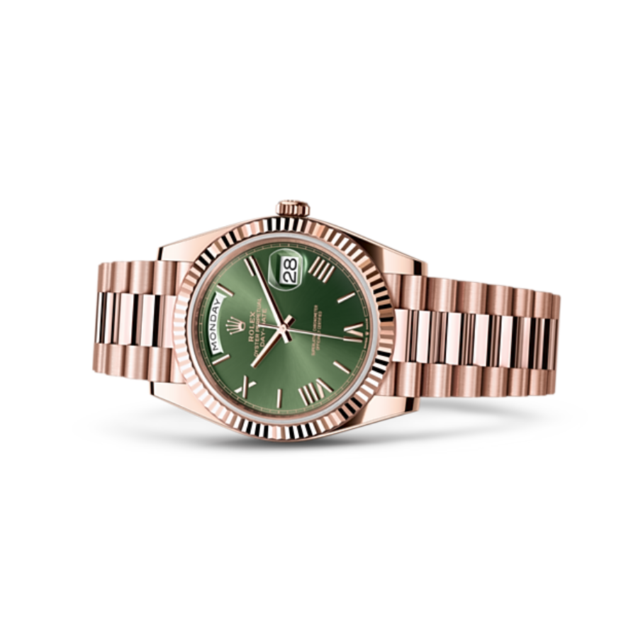 Rolex-Day-Date-Rose-Gold-Green-Roman-Dial-Replica1 Rolex Day-Date Rose Gold Green Roman Dial Replica - Image 3