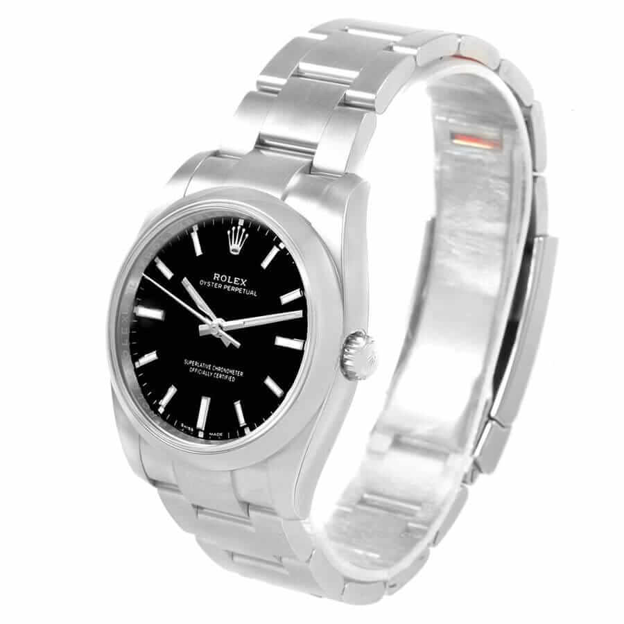 Rolex-Oyster-Perpetual-Black-Replica-Left Rolex Oyster Perpetual Automatic Black Dial Ladies 114200 Replica - Image 2