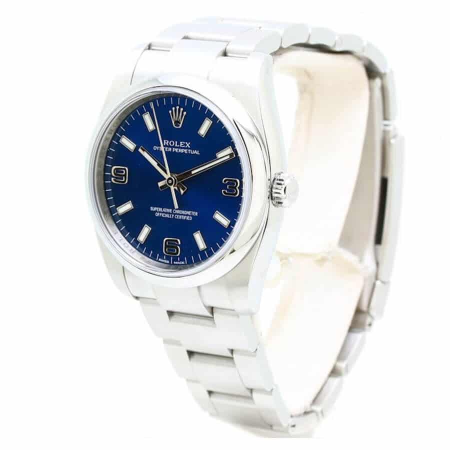 Rolex-Oyster-Perpetual-Blue-Dial-Replica-Left Rolex Air King 114200-0014 Blue Dial Steel Replica - Image 2
