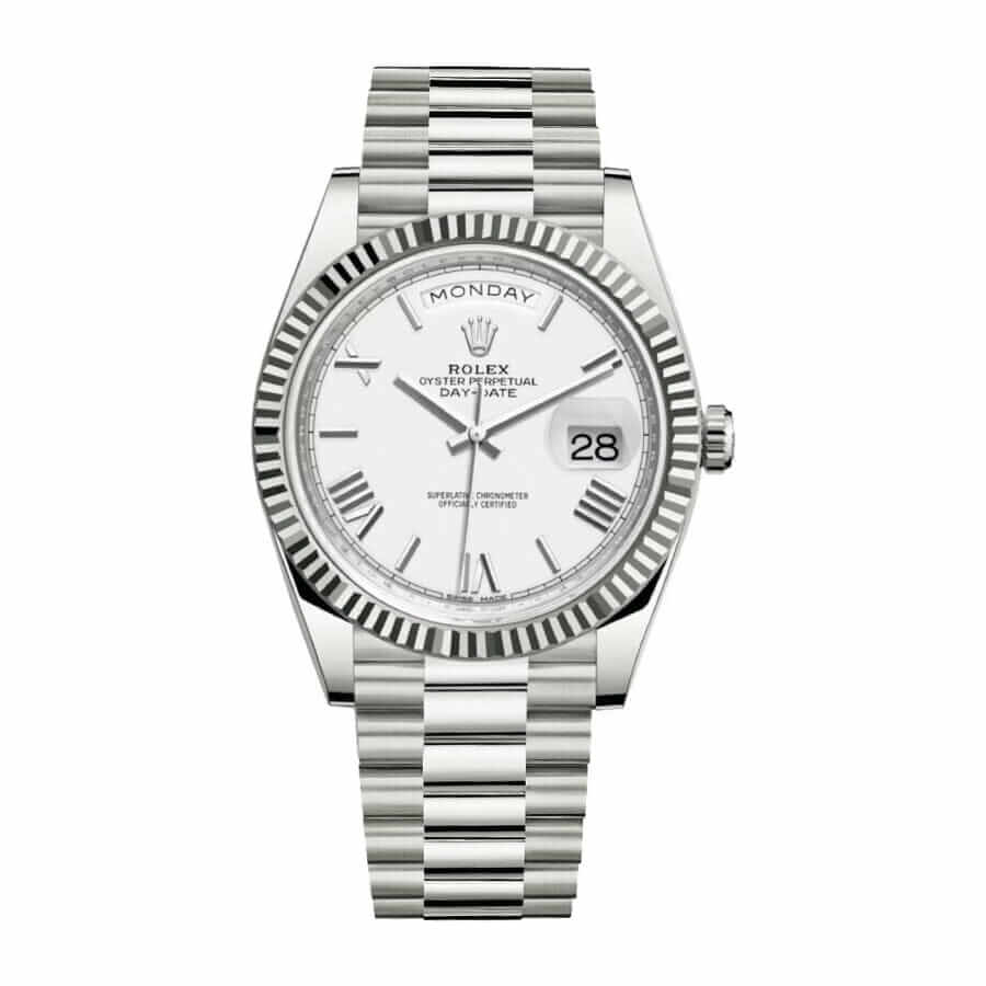 rolex-1-1 Rolex Day-Date 40 228239 EW Stainless Steel White Gold Dial Oyster Replica - Image 1