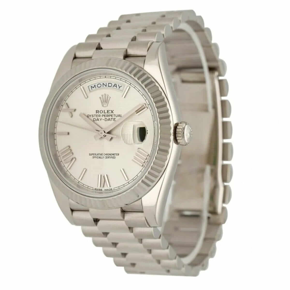 rolex-228239-white-gold-2 Rolex Day-Date 40 228239 EW Stainless Steel White Gold Dial Oyster Replica - Image 2