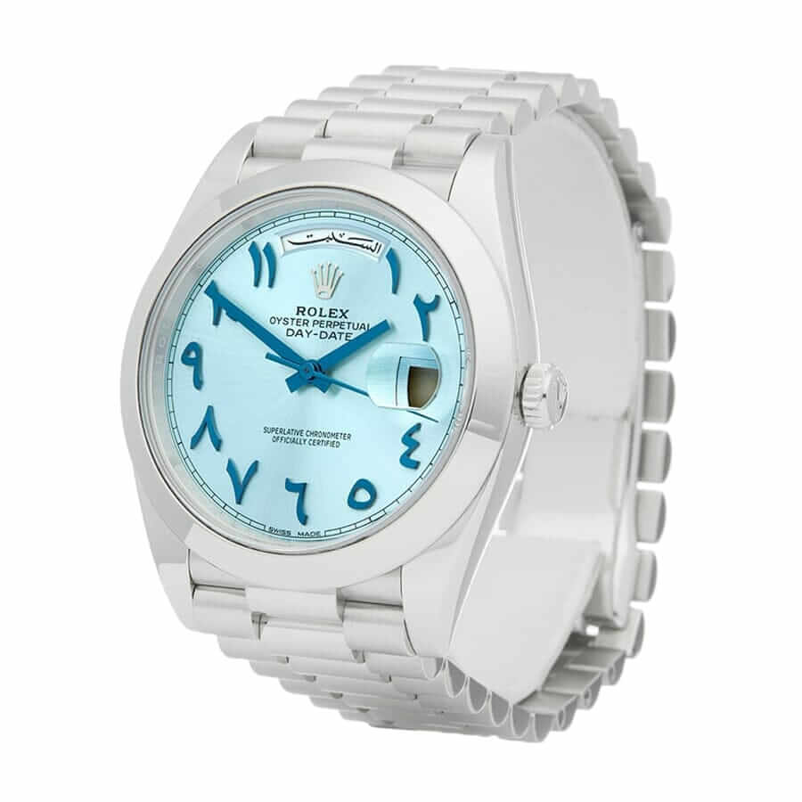 rolex-arabic-dial-blue-unitedluxury Rolex Day-Date Arabic Dial 228206 Replica - Image 2