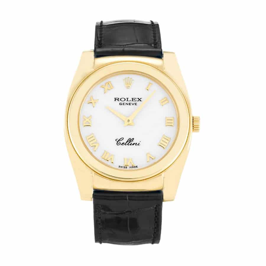 rolex-cellini-yellow-gold-white-5320-8 Rolex Cellini Geneve Yellow Gold White 5320/8 Replica - Image 1