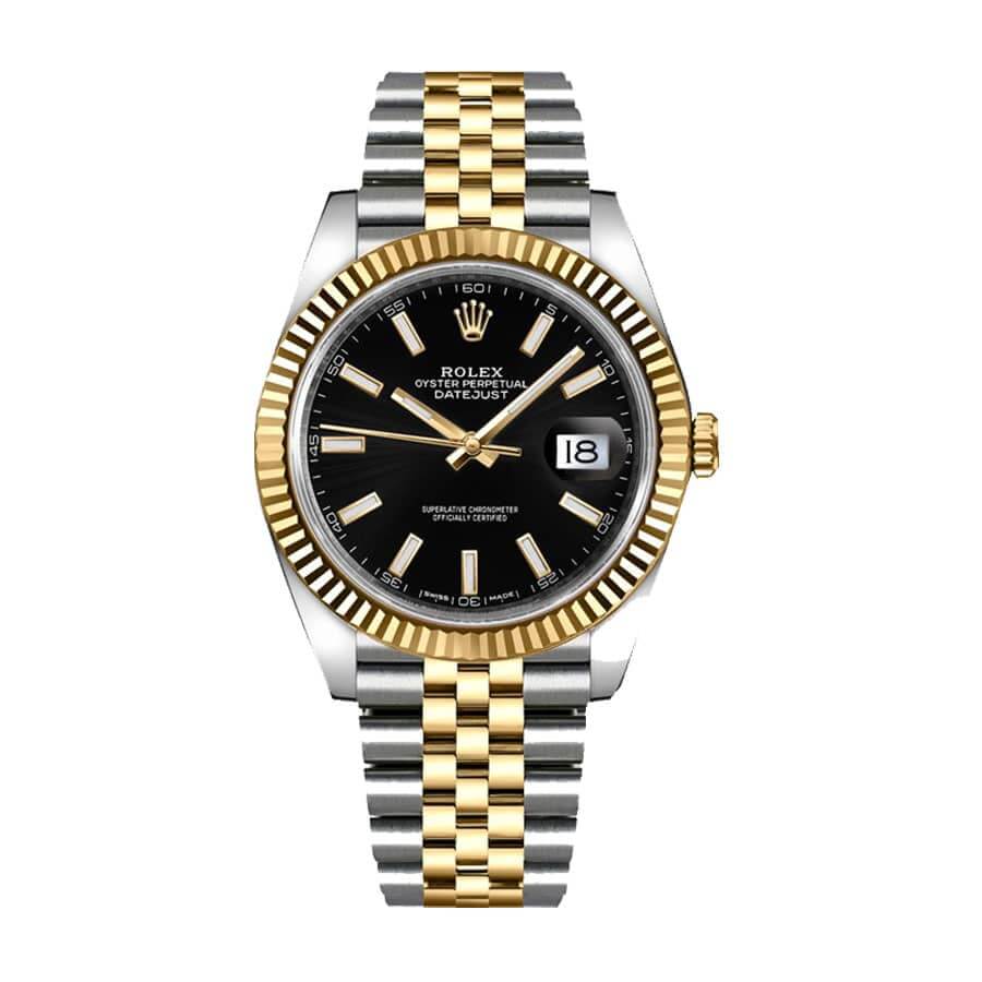 rolex-datejust-126333-41mm-yellow-gold-steel-black-dial Rolex Datejust 126333 Yellow Gold & Steel Black Dial Jubilee Replica - Image 1