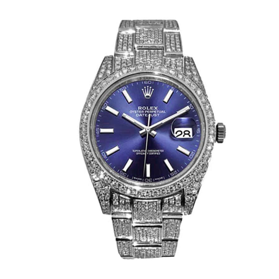 rolex-datejust-white-gold-blue-dial-iced-out-126300-replica Rolex Datejust White Gold Blue Dial Iced Out 126300 Replica - Image 1
