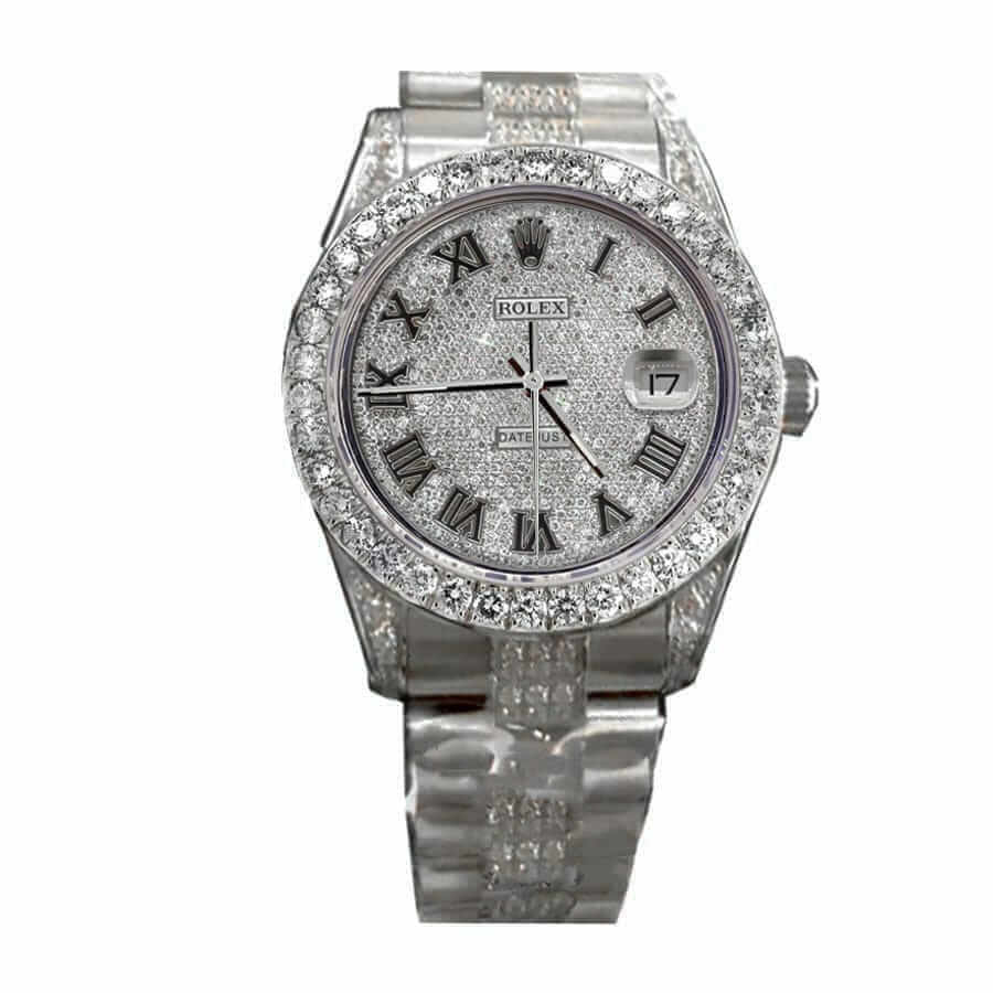 rolex-datejust-whitegold-diamond-dial-iced-out-116623-replica Rolex Datejust 41 116623 Diamond Replica - Image 1