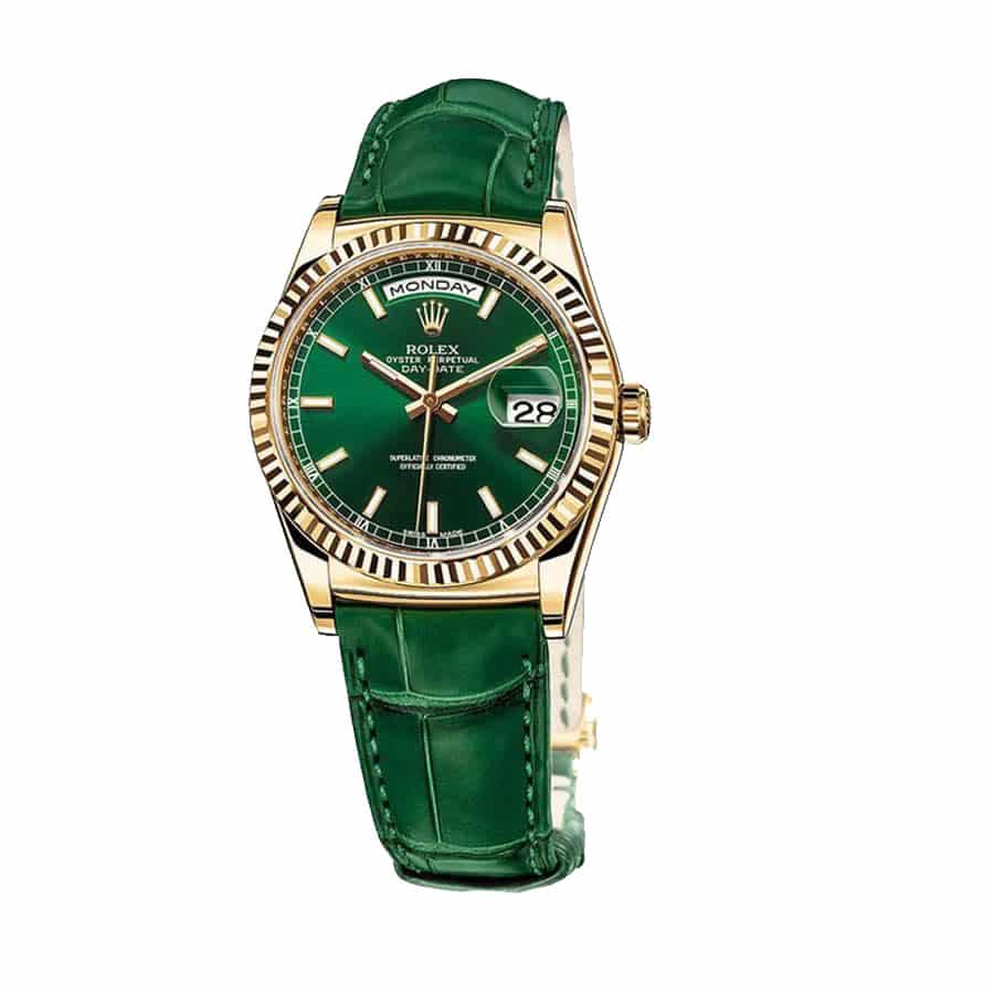 rolex-day-date-118138-v5-yellow-gold-green Rolex Daydate 118138 Green Replica - Image 2
