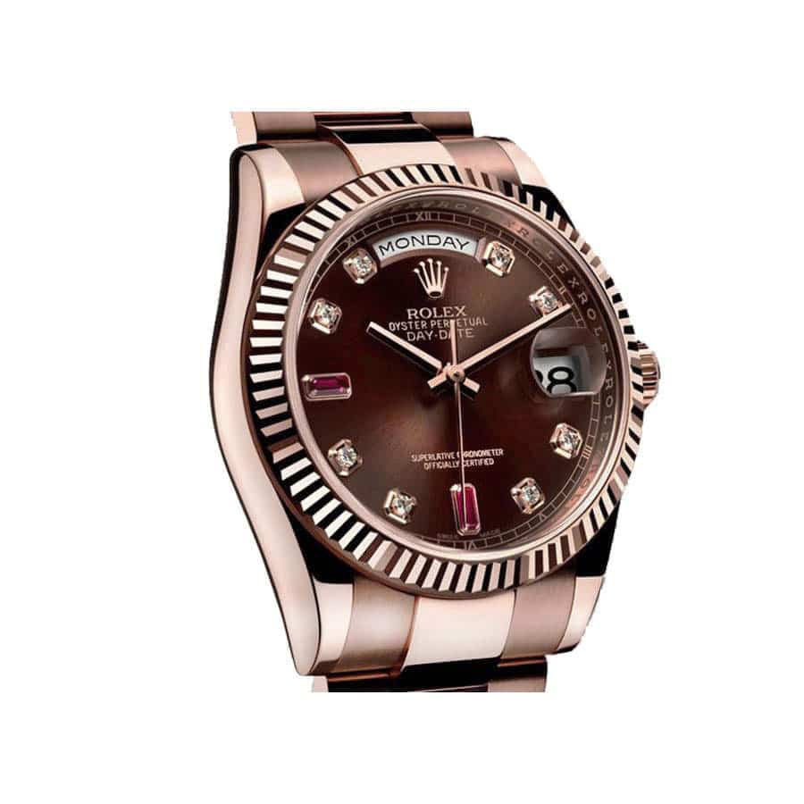 rolex-day-date-128235-ar-stainless-steel-with-rose-gold-wrapped-chocolate Rolex Day-Date 128235 AR Rose Gold Wrapped Chocolate Dial Replica - Image 3