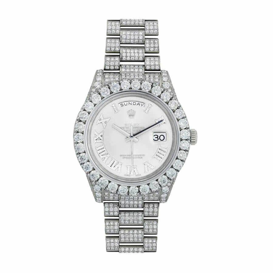 rolex-day-date-2-ii-president-white-gold-diamond-218239-white-dial-replica-1 Rolex Day-Date II Diamond Replica - Image 1