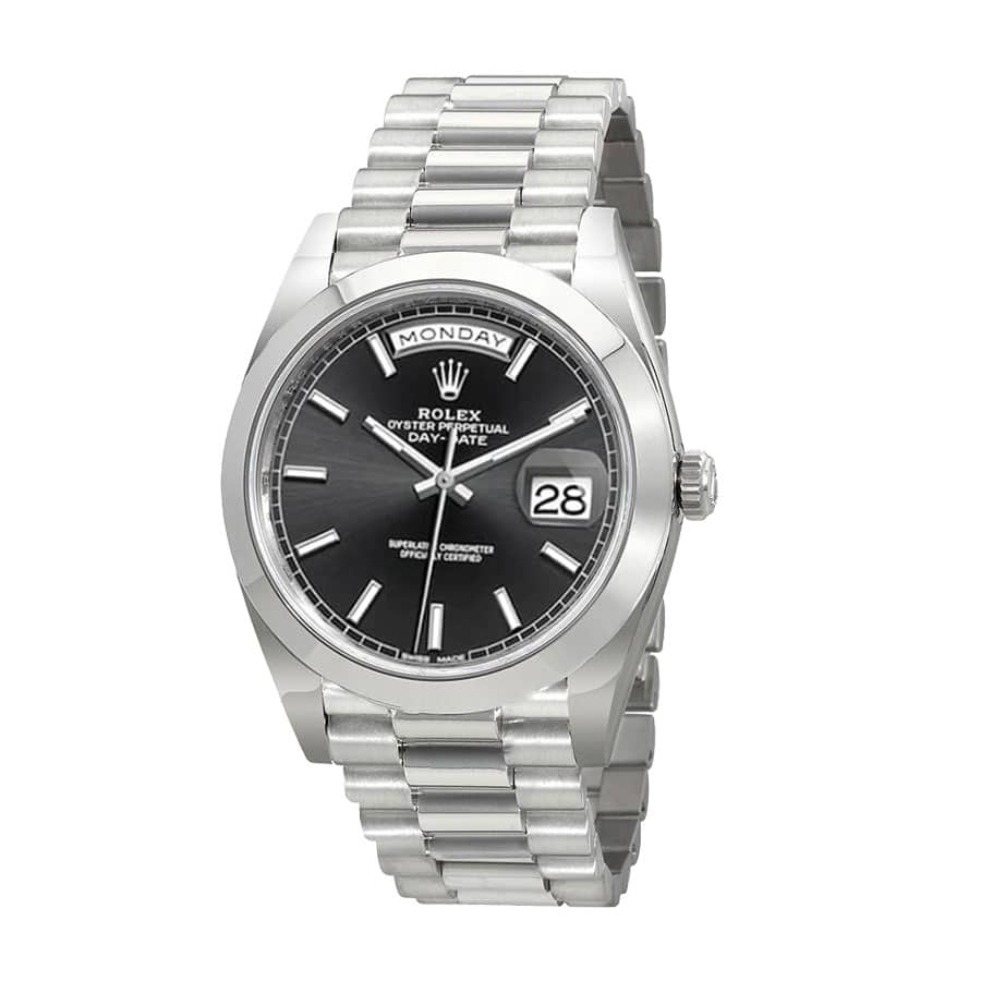 rolex-day-date-228206-kw-stainless-steel-black-diagonal-dial-replica Rolex 228206 Diagonal Black Replica - Image 2