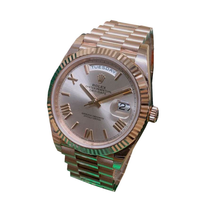 rolex-day-date-228235-ar-stainless-steel-with-rose-gold-wrapped-rhodium-dial-replica2 Rolex Day-Date 228235 AR Rose Gold Wrapped Rhodium Dial Replica - Image 2