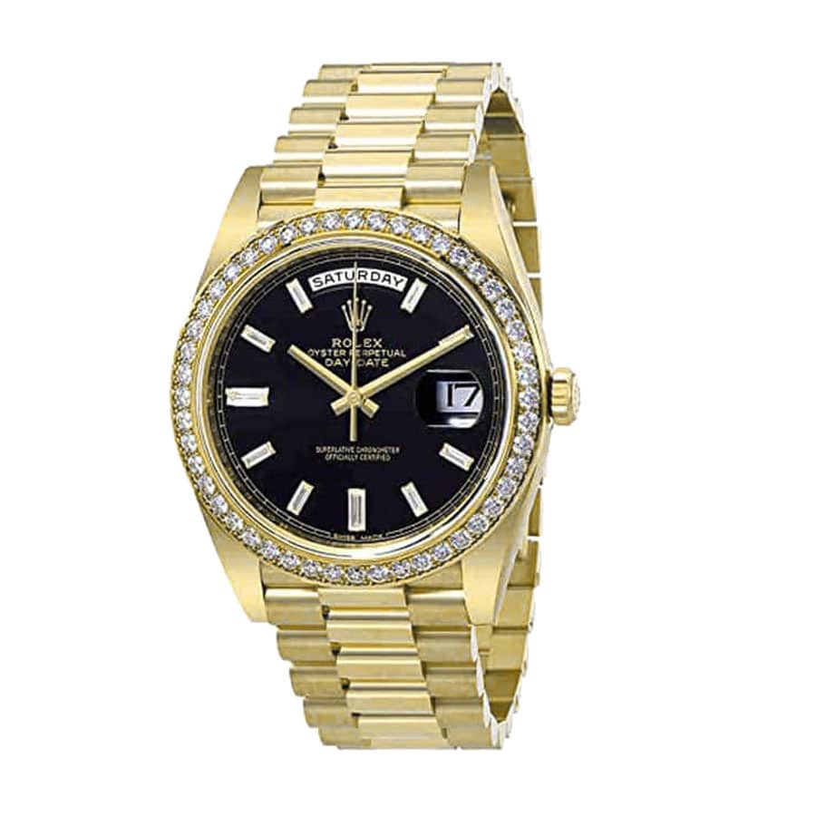 rolex-day-date-228398tbr-kw-yellow-gold-diamonds-black-dial-oyster-replica Rolex Day-Date 228398TBR Yellow Gold & Diamonds Black Dial Replica - Image 3