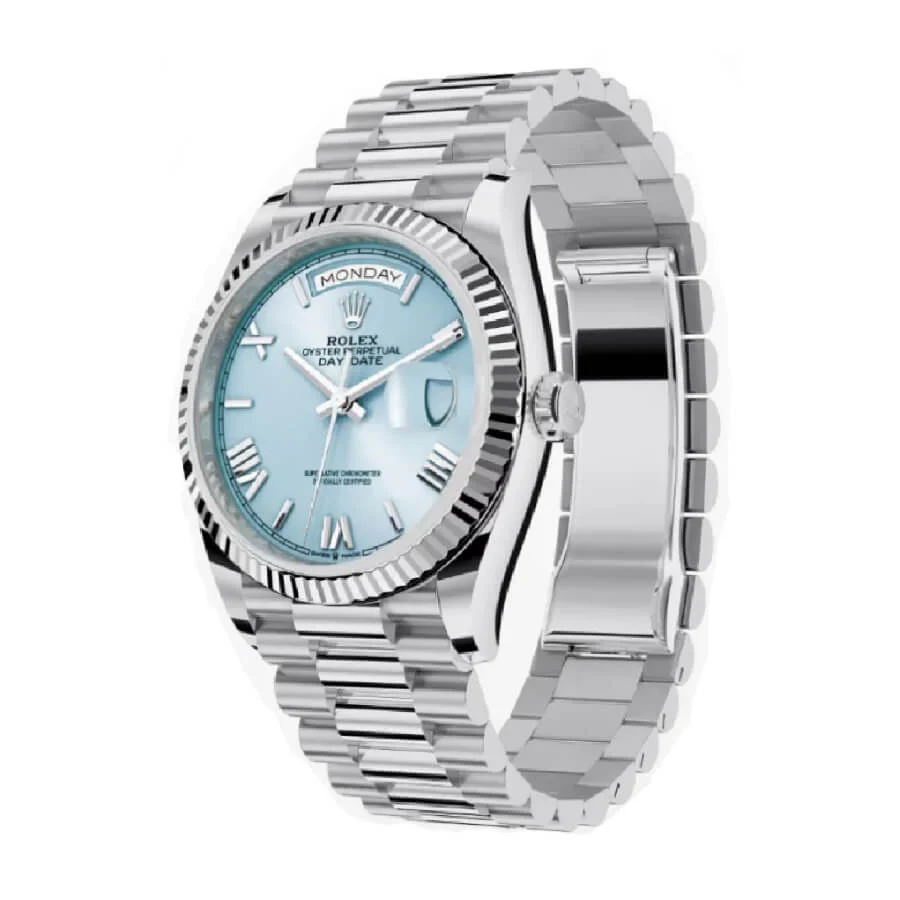 rolex-day-date-blue-grooved-replica-1 Rolex Day Date Ice Blue Grooved Replica - Image 2