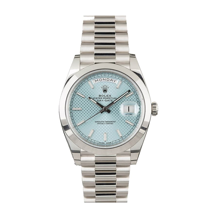 rolex-day-date-ice-blue-228206-replica Rolex Day Date Ice Blue Baguette Dial Platinum Presidential 228206 Replica - Image 1