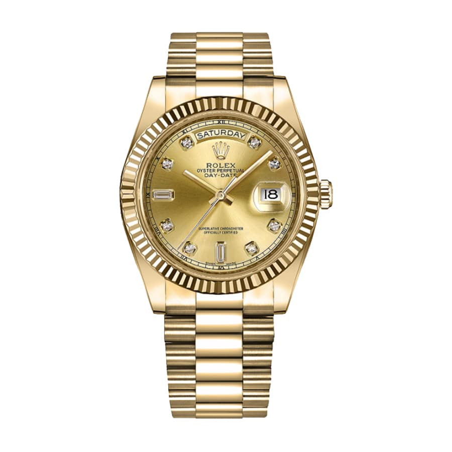 rolex-day-date-ii-218238-41mm-kw-yellow-gold-champagne-dial Rolex DayDate 218238 Replica - Image 1