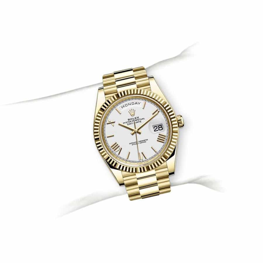 rolex-day-date-ii-collection-gold-silver-white-dial-218238 Rolex Day-Date II Collection Gold Silver White Dial 218238 Replica - Image 4