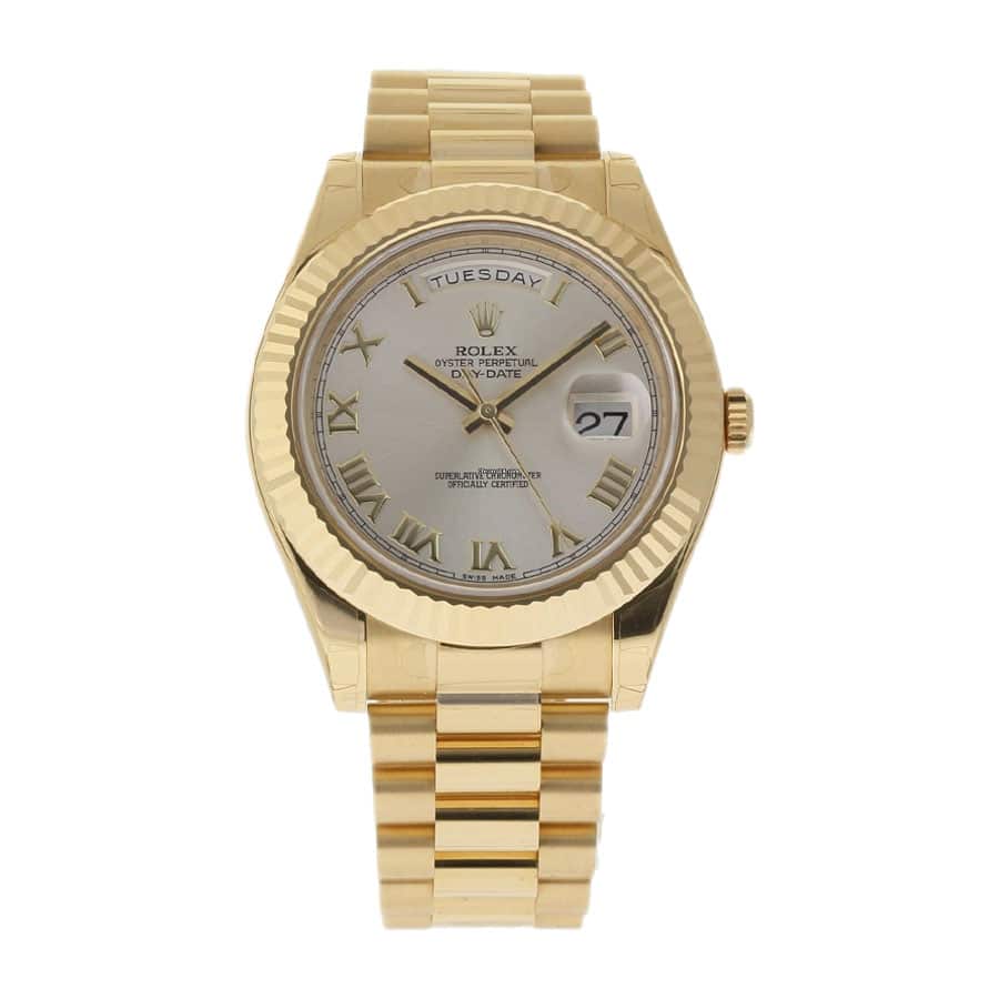 rolex-day-date-ii-collection-gold-silver-white-dial-21823834 Rolex Day-Date II Collection Gold Silver White Dial 218238 Replica - Image 1