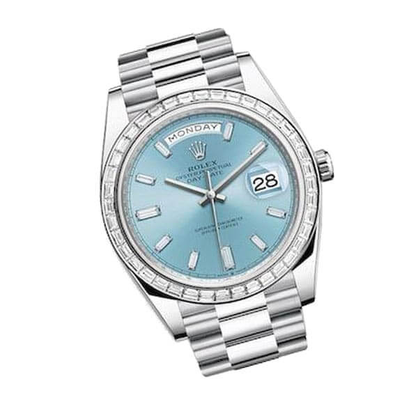 rolex-day-date-platinum-228396tbr001-ice-blue-baguette-index-replica2 Rolex Day-Date Platinum 228396TBR Ice Blue Baguette Index Replica - Image 3