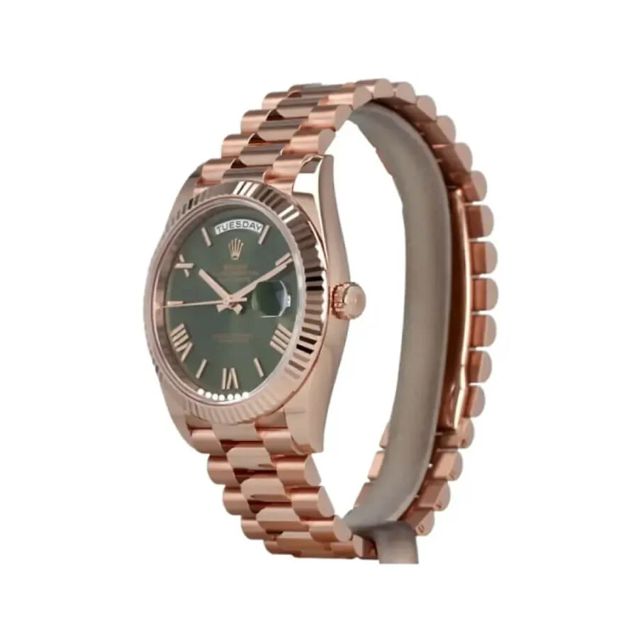 rolex-daydate-228235-replica-2 Rolex Day-Date Rose Gold President Green Roman Dial 228235 Replica - Image 2
