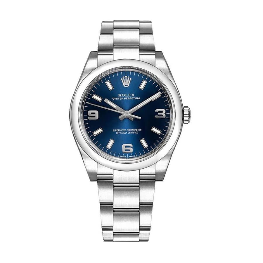 rolex-oyster-perpetual-blue-dial-steel-114200-replica Rolex Air King 114200-0014 Blue Dial Steel Replica - Image 1