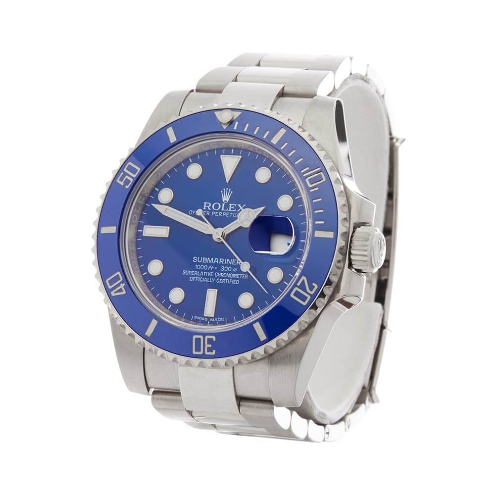 002_Rolex-Submariner-Smurf-18k-White-Gold-Gents-116619LB Rolex Submariner 116619 Blue Dial Replica - Image 2