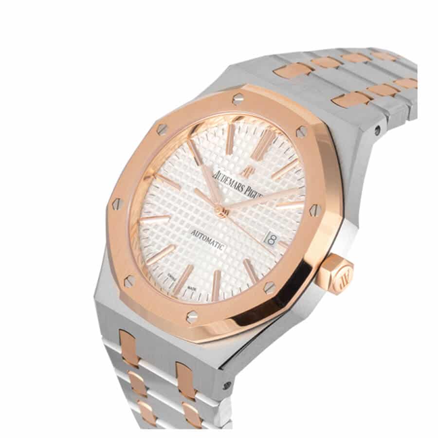 Audemars-Piguet-Royal-Oak-Self-Winding-Two-Tone-Replica-Left Audemars Piguet Royal Oak 15400SR.OO.1220SR.01 Replica - Image 3