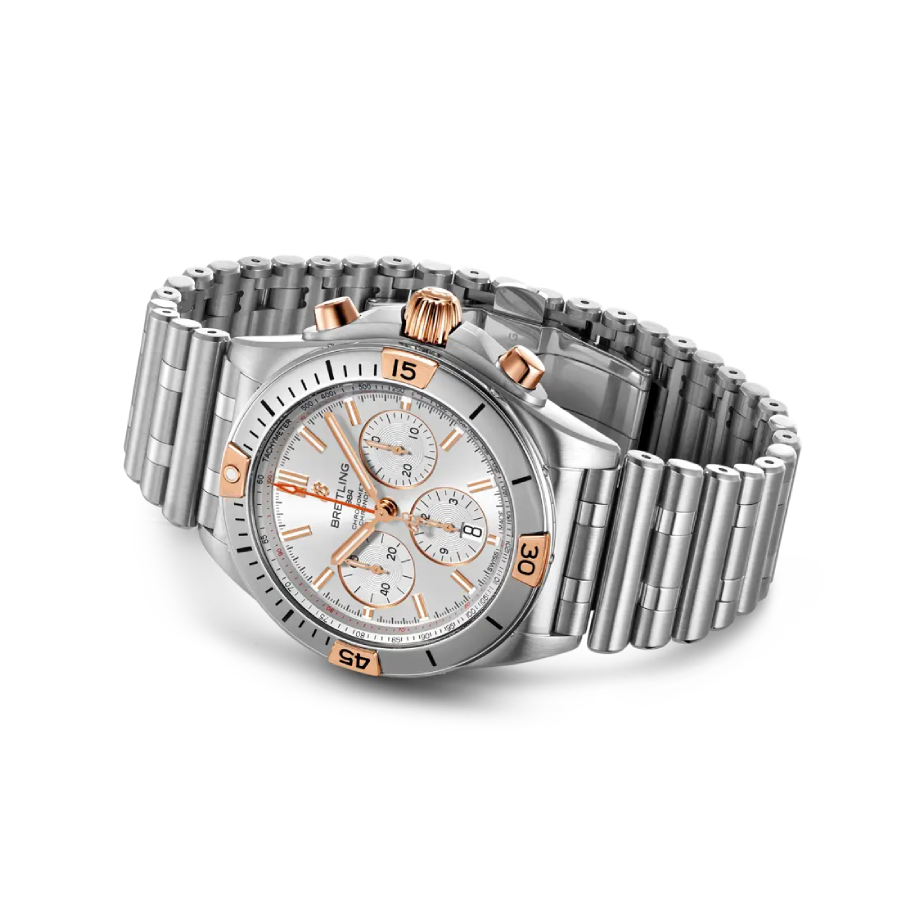 Breitling-White-Dial-Silver-Replica11 Breitling B01 AB0134101G1A1 White Dial Silver Replica - Image 2