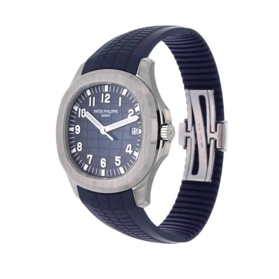 Patek-Philippe-Aquanaut-Blue-Replica-Left Patek Philippe White Gold Replica - Image 4