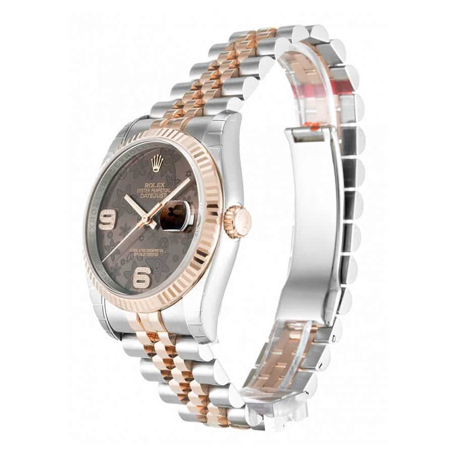 Rolex-Datejust-Chocolate-Floral-Diamond-Replica-Left Rolex Datejust 116231-0105 Chocolate Floral Dial Replica - Image 2