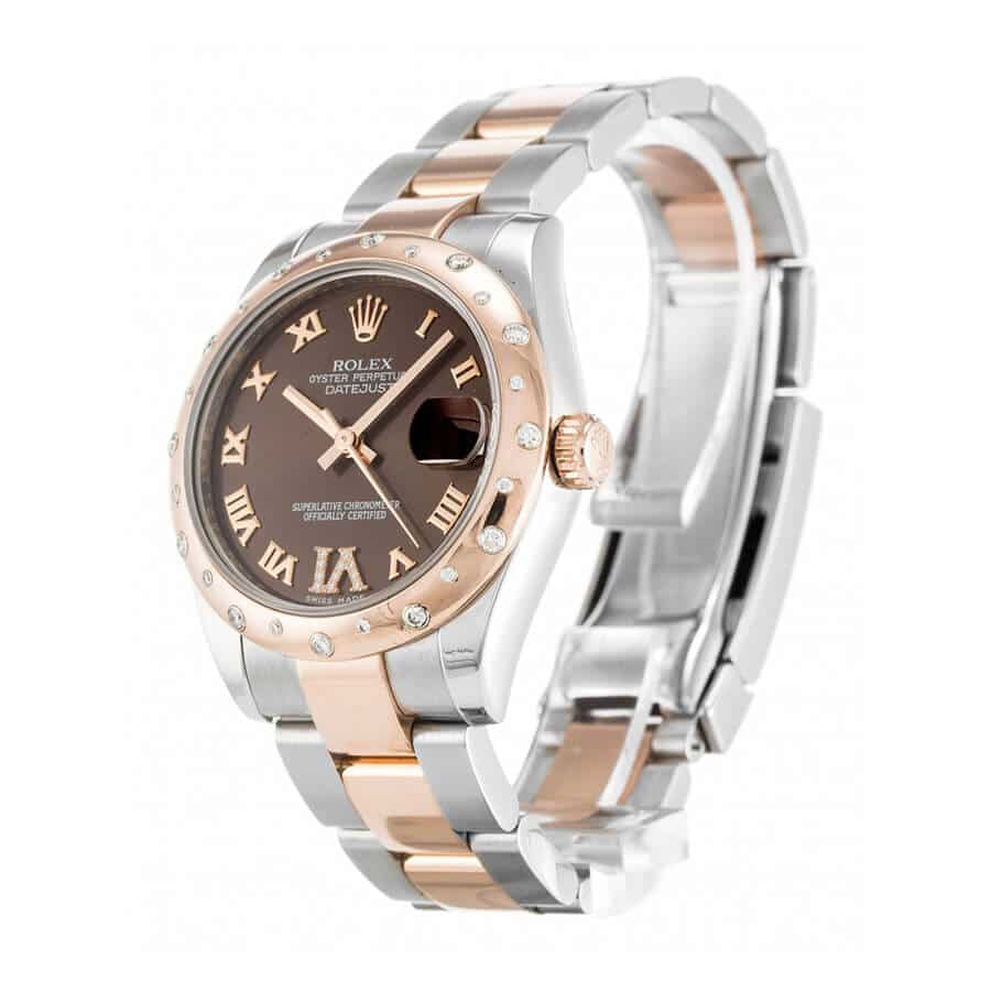 Rolex-Datejust-Chocolate-Roman-Numeral-Diamond-Replica-Left Rolex 178341 Replica - Image 2