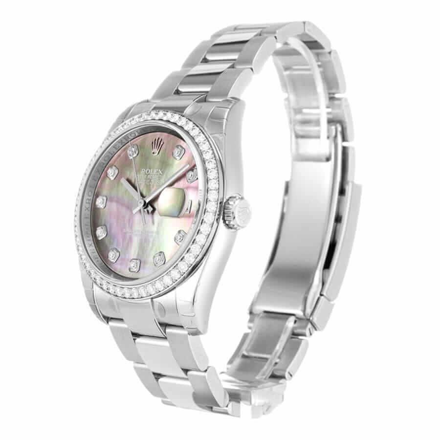 Rolex-Datejust-Diamond-Bezel-Replica-Left Rolex Datejust Diamond Bezel Pink Dial 116244 Oyster Replica - Image 2