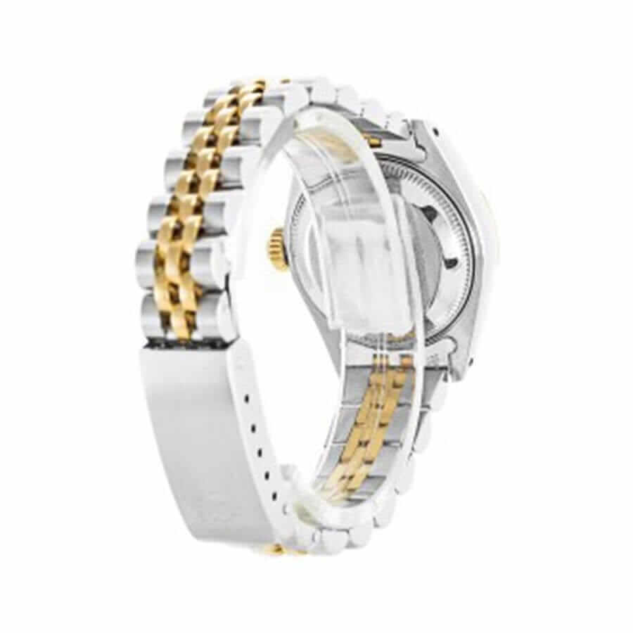 Rolex-Datejust-Gold-Diamonds-Lady-Replica-Back Rolex Datejust Yellow Gold Steel Diamond Dial Ladies 69173 Jubilee Replica - Image 4