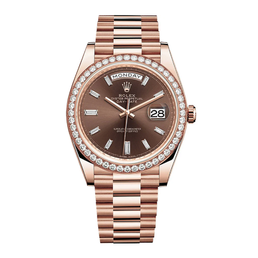 Rolex-Day-Date-228345RBR-Chocolate-Dial-Diamond-Bezel-Replica-1 Rolex Day-Date 228345RBR Chocolate Dial Diamond Bezel Replica - Image 1