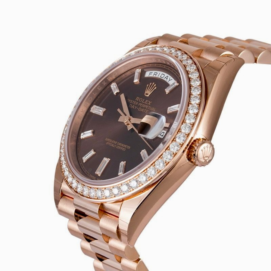 Rolex-Day-Date-228345RBR-Chocolate-Dial-Diamond-Bezel-Replica Rolex Day-Date 228345RBR Chocolate Dial Diamond Bezel Replica - Image 3