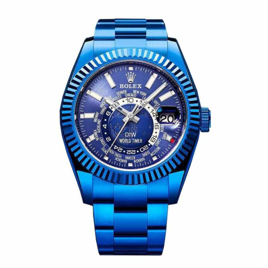 Rolex-Sky-Dweller-326934-World-Timer-Blue-DLC-Replica Rolex Sky-Dweller 326934 World Timer Blue DLC Replica - Image 1