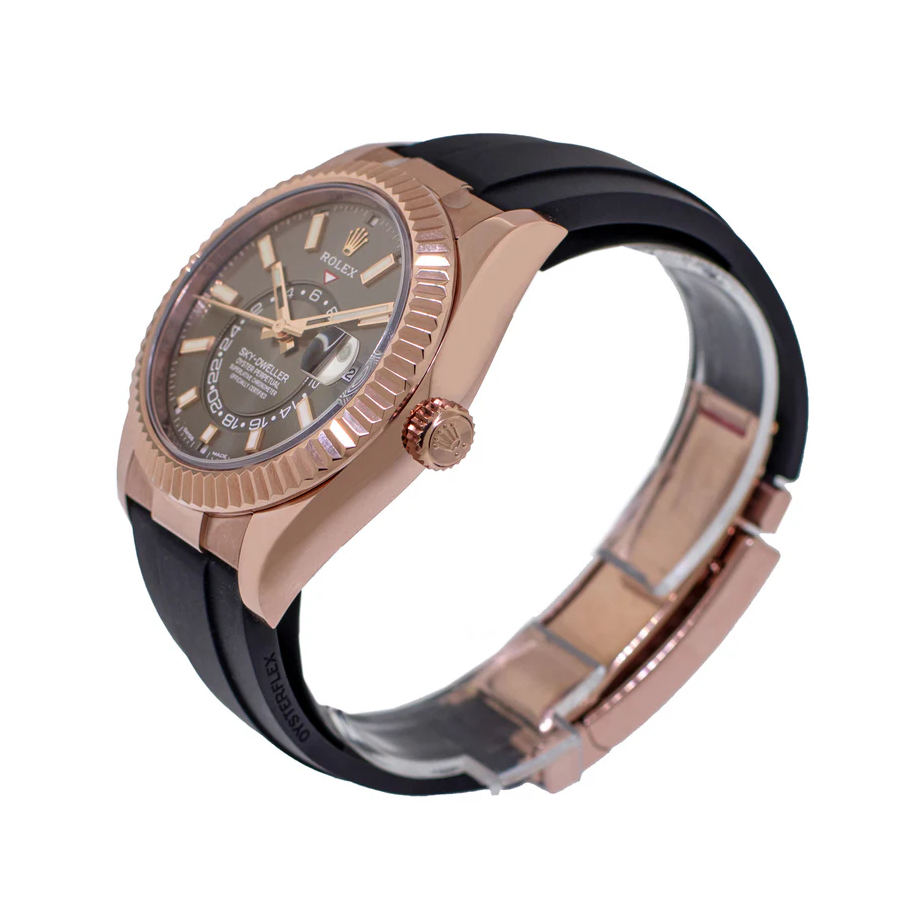 Rolex-Sky-Dweller-326935-0007-SRO-Automatic-Everose-Rhodium-Dial-Rubber-Strap-Replica1 Rolex Sky-Dweller 326935-0007 SRO Automatic Everose Rhodium Dial Rubber Strap Replica - Image 2