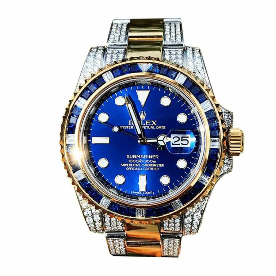 Rolex-Submariner-18038-Iced-Out-Blue-Dial-Replica Rolex Submariner 18038 Iced Out Blue Dial Replica - Image 1