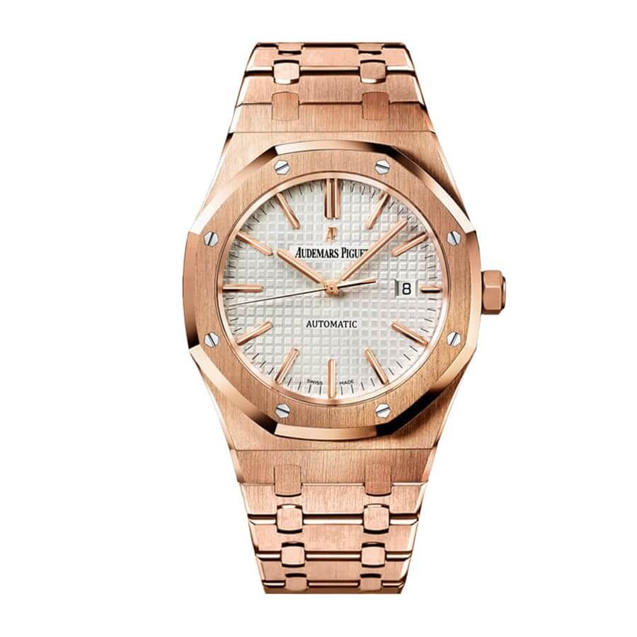 audemars-piguet-rose-gold-royal-oak-white-replica Audemars Piguet Royal Oak 15400OR.OO.1220OR.02 Replica - Image 1