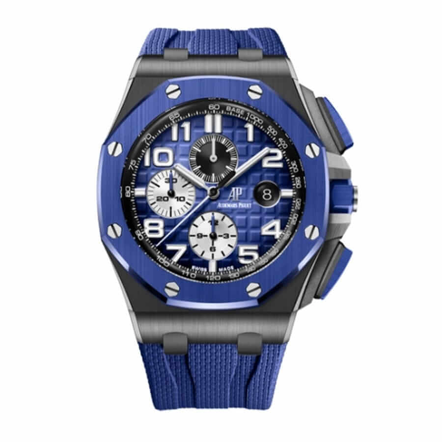 audemars-piguet-royal-oak-blue Audemars Piguet 26405CE.OO.A002CA.01 Black Blue Ceramic Replica - Image 1