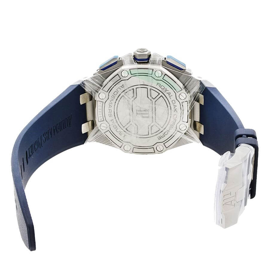 audemars-piguet-royal-oak-offshore-novelty-chronograph-2017-platinum-blue-2680ti-oo-a027ca-01-replica5 Audemars Piguet 26480TI.OO.A027CA.01 Royale Oak Blue Replica - Image 5