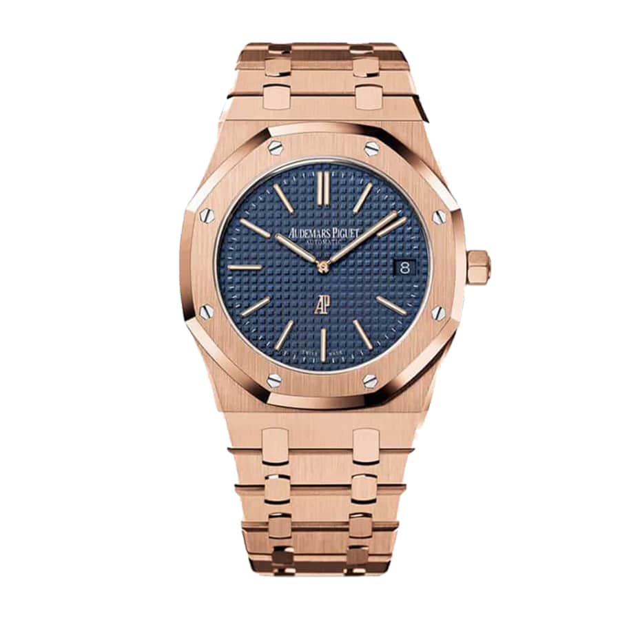 audemars-piguet-royal-oak-pink-gold-blue-dial-replica-1 Audemars Piguet Royal Oak 15400OR.OO.1220OR.03 Replica - Image 1
