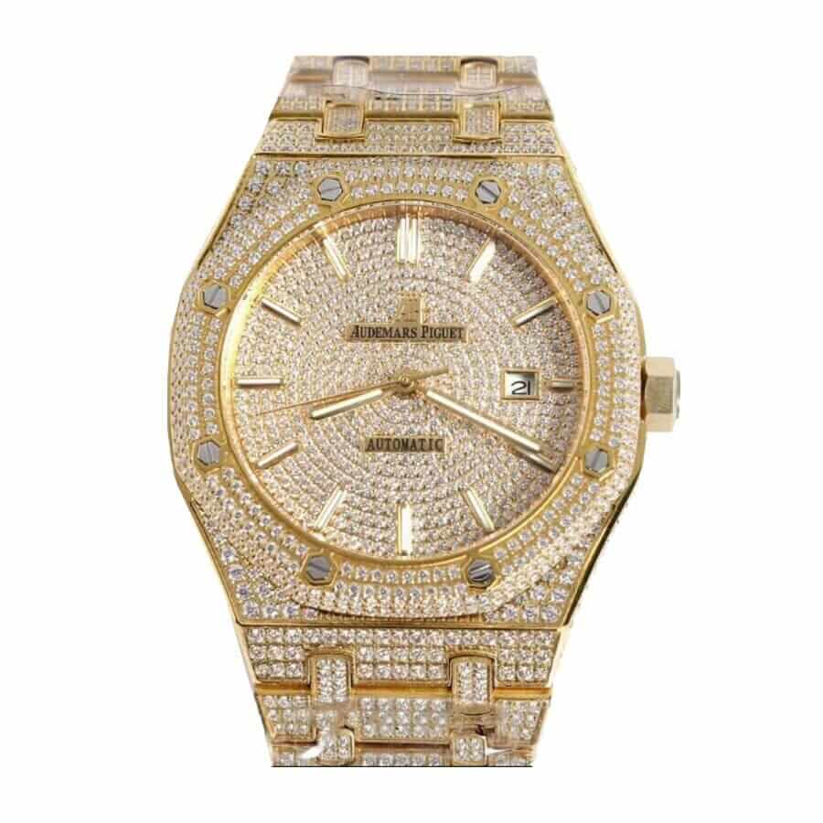 audemars-piguet-royal-oak-selfwinding-gold-15400sr-oo-1220sr-01-iced-out-replica-1 Audemars Piguet 15400SR.OO.1220SR.01 Fully Iced Out Replica - Image 1