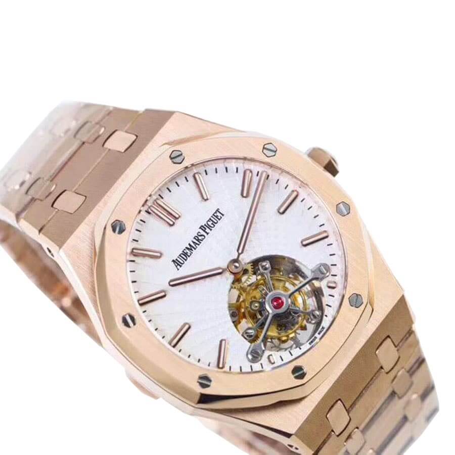 audemars-piguet-royal-oak-tourbillon-white-dial-20180803ap004-replica2 Audemars Piguet Royal Oak Tourbillon 20180803AP004 Replica - Image 2