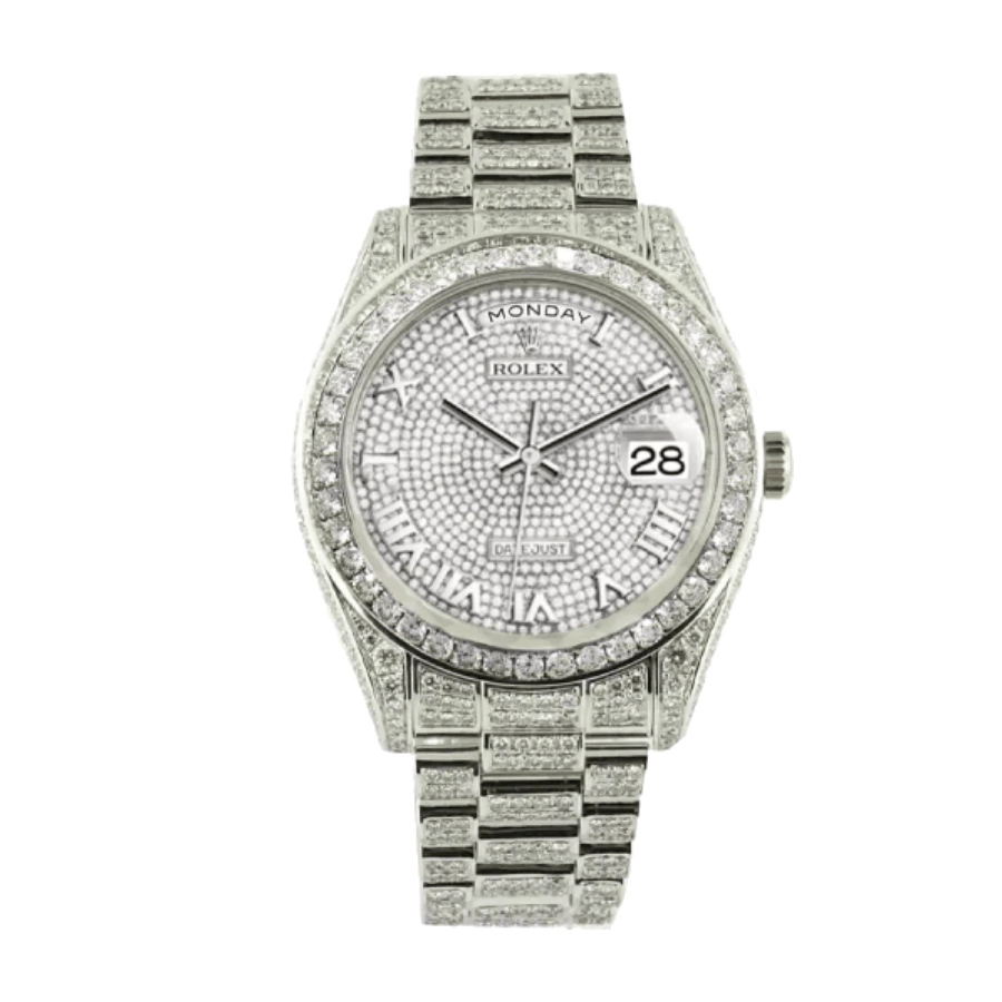 baguette-rolex-replica Rolex Datejust Baguette II White Gold Iced Out Diamond Dial 116300 Replica - Image 1