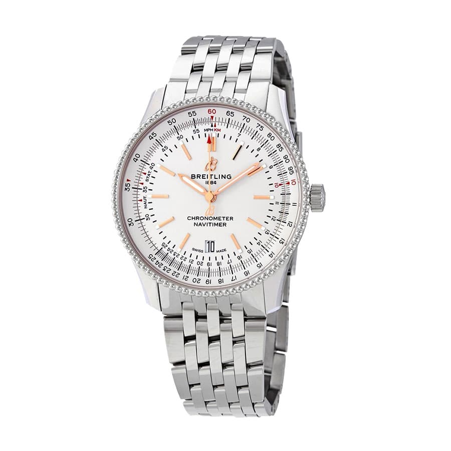 breitling-navitimer-automatic-41-steel-a17326211g1a1-white-dial Breitling Navitimer 41 GMT A17326211G1A1 Replica - Image 2