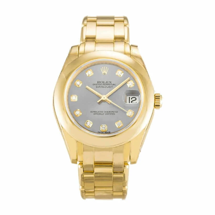 gold-rolex-diamond-bezel-replica Rolex Pearl Master 81208 Gold & Diamond Dial Replica - Image 1