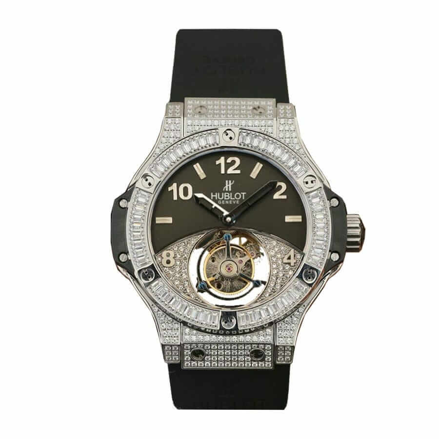 hublot-classic-fusion-tourbillon-with-diamond-black-dial-replica Hublot With Diamonds Black Replica - Image 1